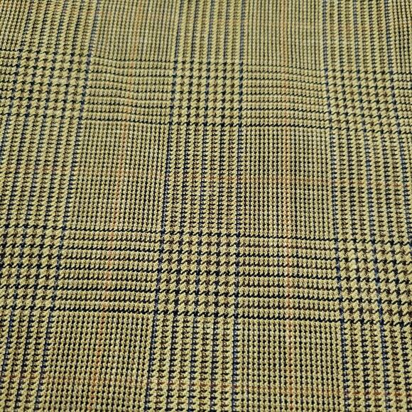 Pendleton Wool Silk Linen Blend Balzer 44R Plaid Brown Blue Tan 2 Button Vintage - Picture 7 of 7